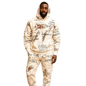 FWRD Denim Sweatshirt Pants Set Mens 2XL Graphic Graffiti Streetwear Outfit